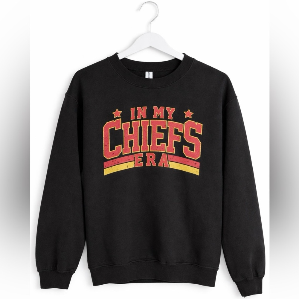 Gildan Kansas City Chiefs Kelce 87 Sweatshirt | Black Graphic Crewneck | Size S